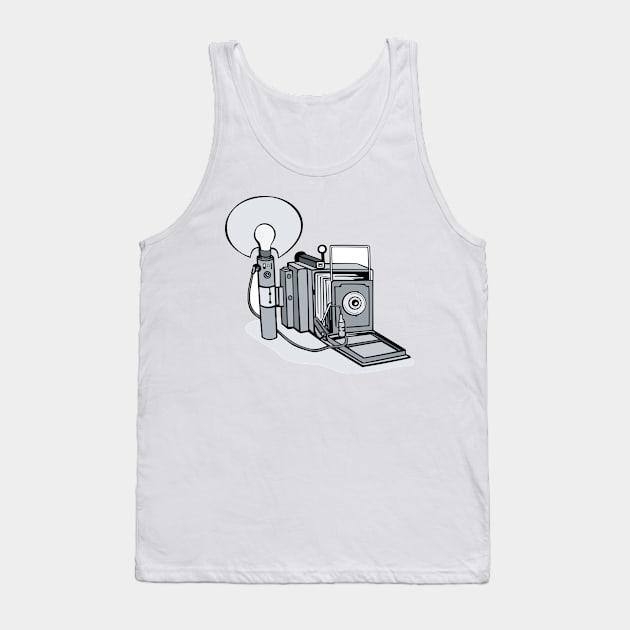 Press Camera With Bulb Flash Tank Top by retrovectors